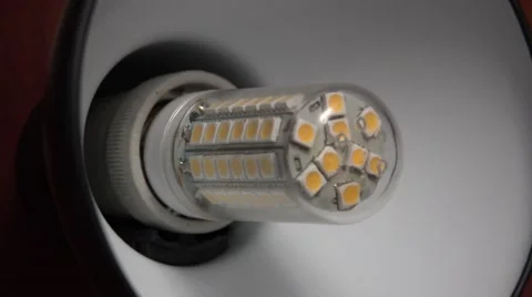 Led Light Corn Lamp Zooming with Flashing . 4K UltraHD, UHD Stockbeeldmateriaal 48623801