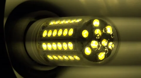 Led Light Corn Lamp Zooming with Flashing . 4K UltraHD, UHD Stock Footage 48623813