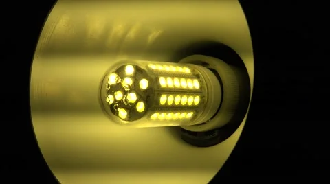 Led Light Corn Lamp Zooming with Flashing . 4K UltraHD, UHD Stock Footage 48623833