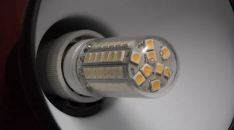 Led Light Corn Lamp Zooming with Flashing . 4K UltraHD, UHD Stock Footage 48623849