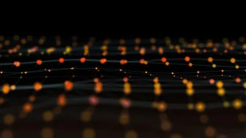 Led light elements connected in orange colour garland. 스톡 일러스트