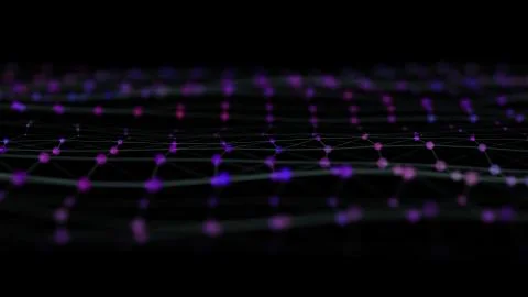Led light elements connected in purple colour garland. Illustrazione stock