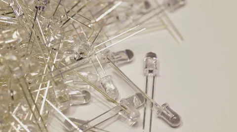 LED - light emitting diode assortment closeup on rotating stand Stock Footage 48893618