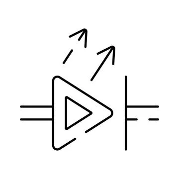 Led light emitting diode circuit symbol Stock Illustration