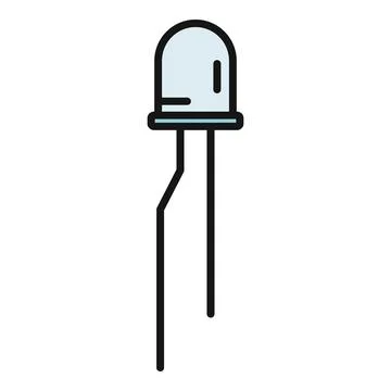 Led light emitting diode electronic component icon Illustrazione stock