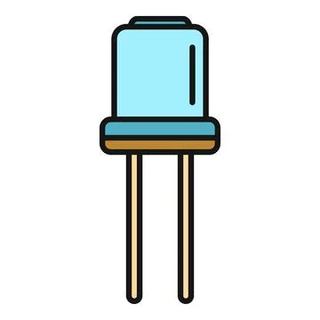 Led light emitting diode electronic component icon Stock Illustration