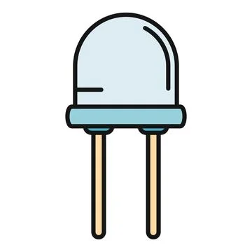 Led light emitting diode electronic component icon Stock Illustration