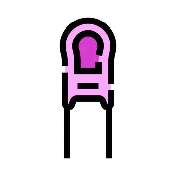 Led light emitting diode electronic component icon Stock Illustration