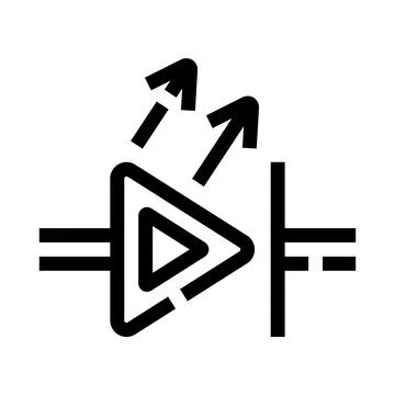 Led light emitting diode electronic component symbol Stock Illustration
