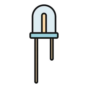 Led light emitting diode electronics component lamp icon Stockillustratie