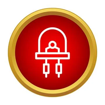 Led light emitting diode glowing semiconductor electronics icon Stock Illustration