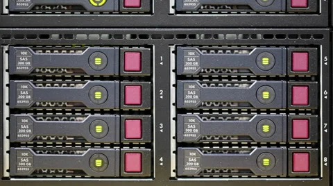 The LED Light of Hard Drive Array Stock Footage 39376029