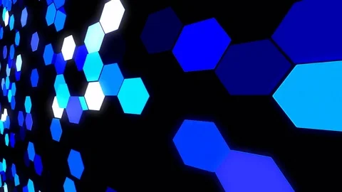 LED Light Hexagon Block illumination Wall Stock Footage 82655100