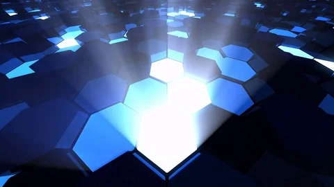 LED Light Hexagon Block illumination Wall Stock Footage 83375905