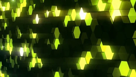 LED Light Hexagon Block illumination Wall Stock Footage 83376119