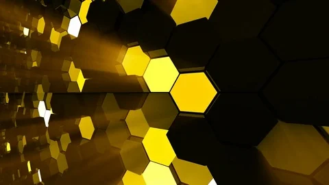 LED Light Hexagon Block illumination Wall Stock Footage 83376205