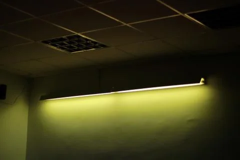 Led light illuminating the wall, space for text Stock Photos