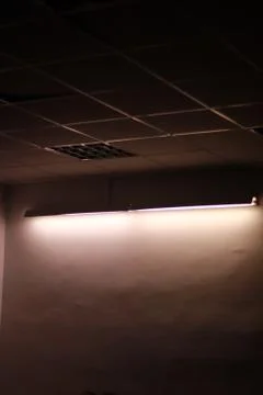 Led light illuminating the wall, space for text Stock Photos