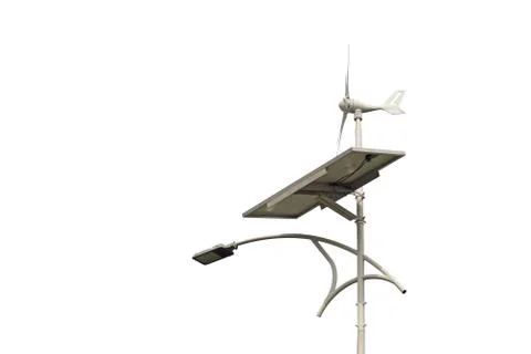 LED light post with solar cell panel Foto stock