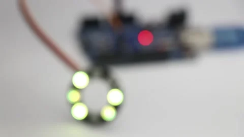 LED light of RGB type displaying different colors and patterns Stock Footage 335227715