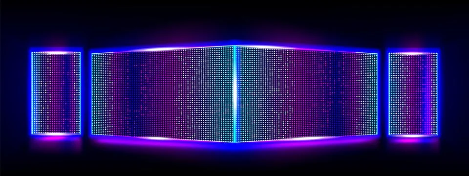 Led light screen background, wall stage show panel Illustrazione stock