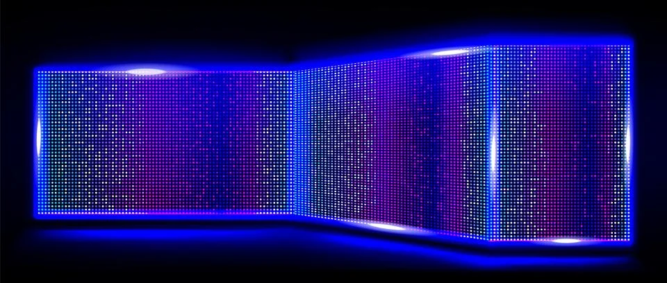 Led light screen background, wall stage show panel Stock Illustration