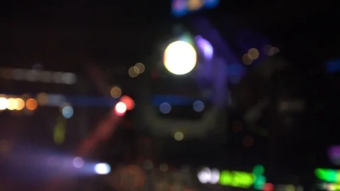 LED Light Show Out of focus Slow motion Stock Footage 126564757