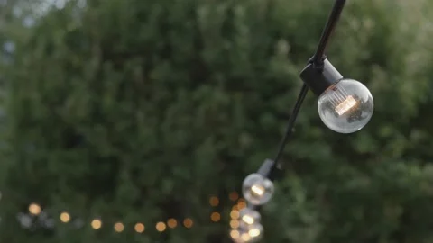 Led lightbulbs garland Video stock 169659968