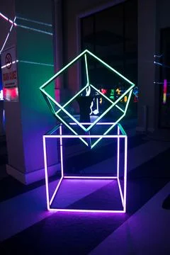 Led lighted cubes for party decor Stock Photos