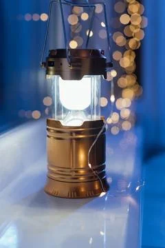 Led lighting as an alternative source of light during blackout Stock Photos