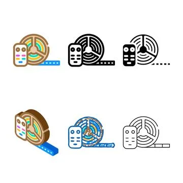Led lighting diversity gaming pc color icon vector Stock Illustration