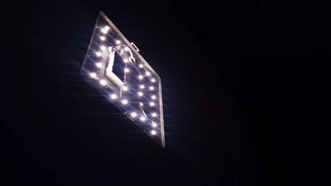 LED lighting, electric diode wall lamp, glowing LEDs on. Stock Footage 306148141