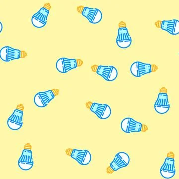 Led lighting energy conservation vector seamless pattern Ilustración de archivo