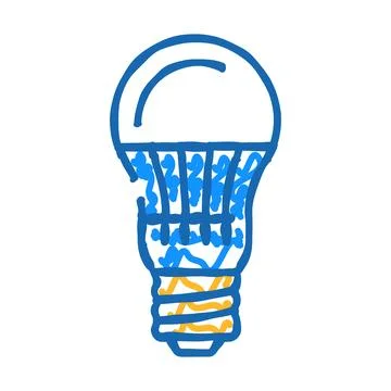 Led lighting energy icon doodle illustration Stock Illustration