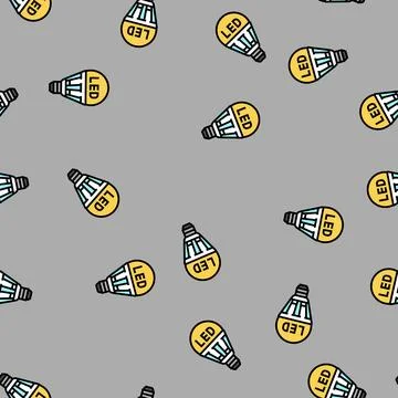 Led lighting energy vector seamless pattern Stock Illustration