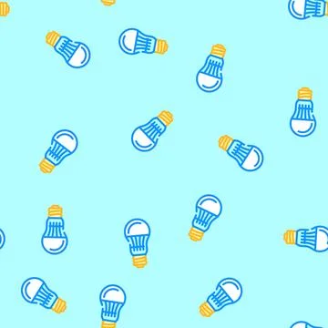 Led lighting energy vector seamless pattern Stock Illustration