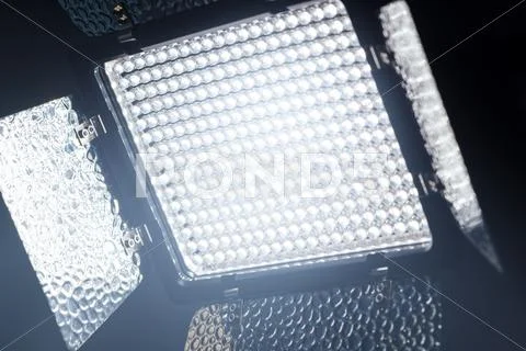 LED lighting equipment for photo and video producti Stock Photos