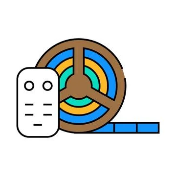 Led lighting gaming pc icon color illustration Stock Illustration