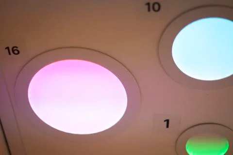 LED lights display in store Stock Photos