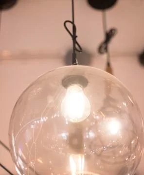 LED lights display in store Stock Photos