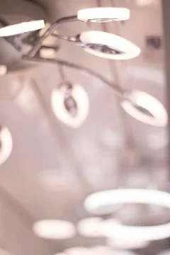 LED lights display in store Stock Photos