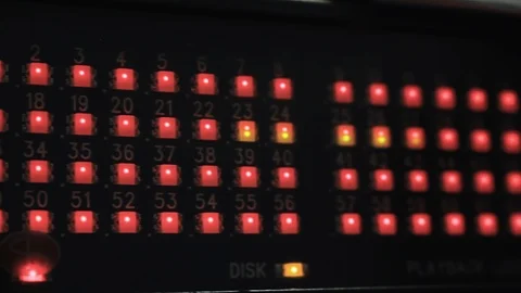 Led lights glittering on audio interface Stock Footage 108543422