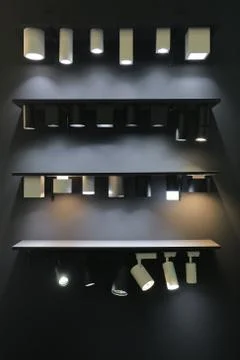 Led lights on the shelf Foto stock