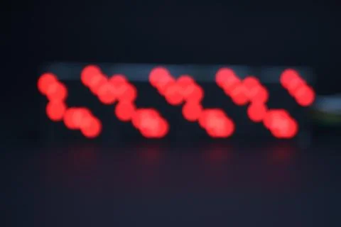 LED matrix display showing patterns of light when it is defocused Fotos de archivo