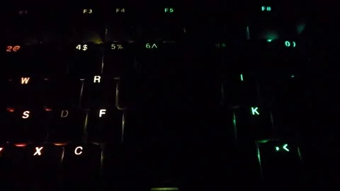 LED on Mechanical Keyboard Stock Footage 211103164
