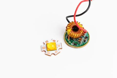 LED module with driver set for electrical function testing Stock Photos