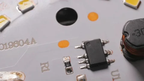 LED module with transistors and radio components Stock Footage 167214425
