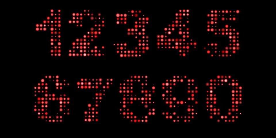 Led numbers Stock Illustration