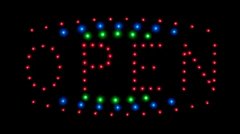 Led open  sign Stock Photos