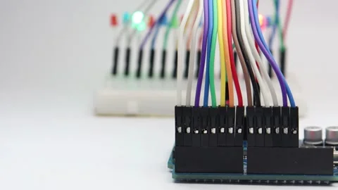 LED or the light emitting diodes are glowing in the background Stock Footage 339018356